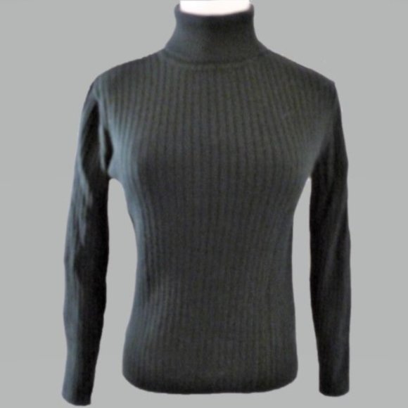 Talbots SP Black Ribbed Turtleneck Sweater - Picture 1 of 3